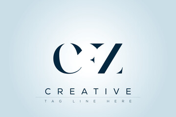 CFZ abstract letter logo design. This logo is designed by three abstract letters. 