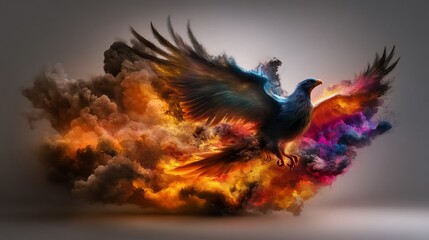 Obraz premium Phoenix Rising: A Burst of Color and Power