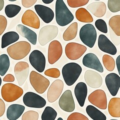 Abstract Pattern of Colorful Organic Shapes on Light Background