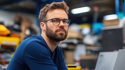 Obraz premium Profile view of data security expert explaining critical concepts in a professional environment with a focus on technology and information safety.