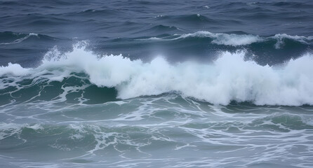 Naklejka premium Stormy ocean waves background. Dark churning water with whitecaps crashing violently
