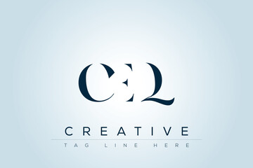 CEQ abstract letter logo design. This logo is designed by three abstract letters. 