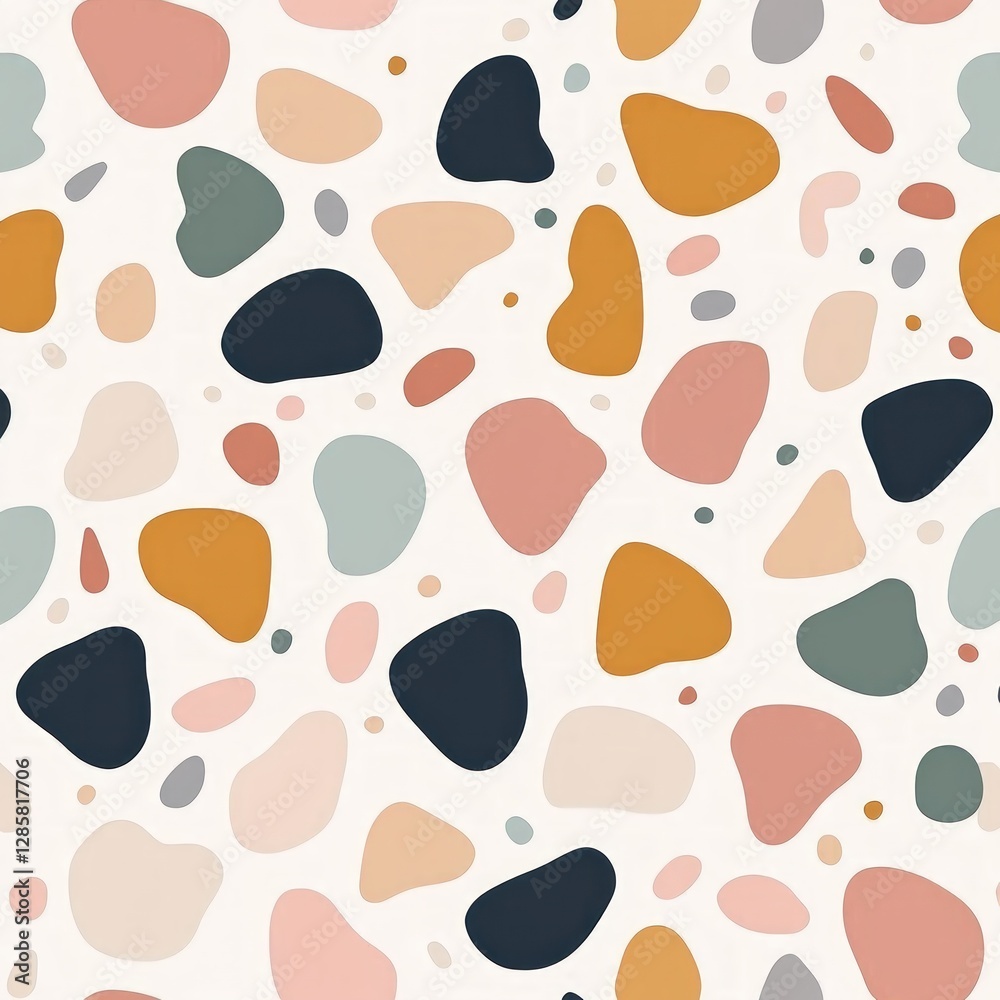 Poster colorful abstract shapes on neutral background for modern design