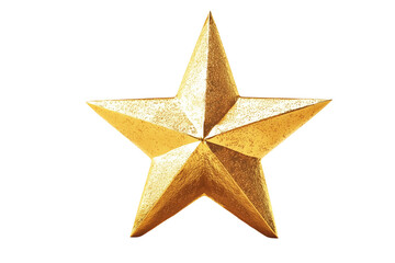 Obraz premium Golden Glitter Star Ornament on Transparent Background
