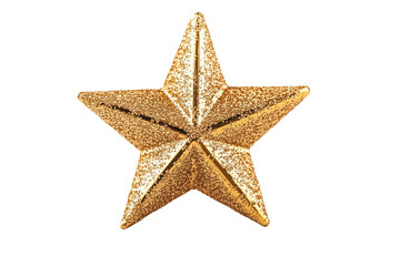 Fototapeta premium Golden Glitter Star Ornament on Transparent Background