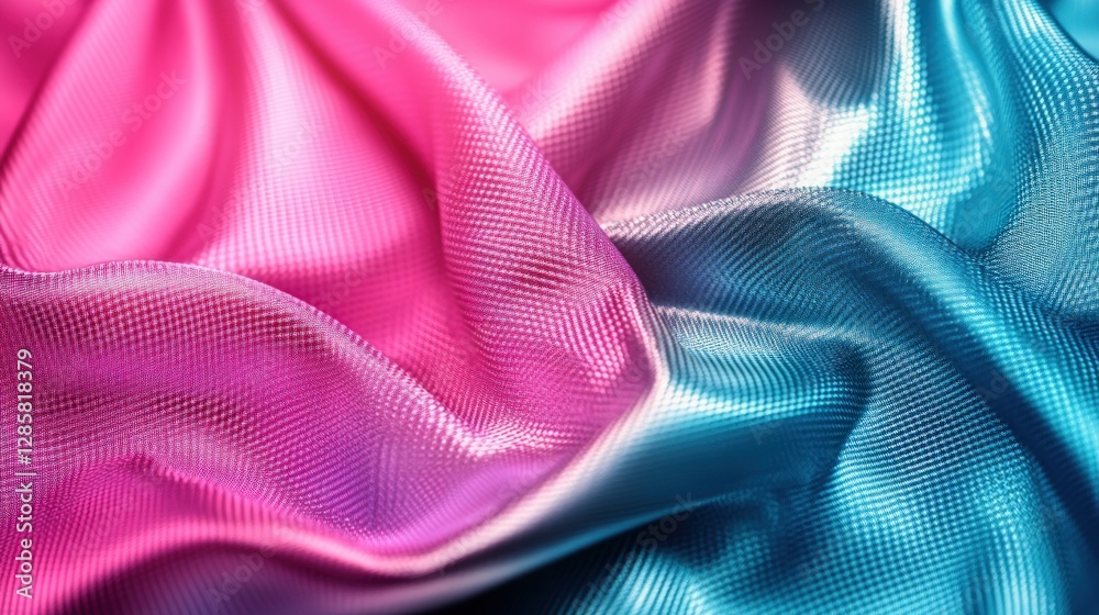 Poster colorful silk fabric texture with fluid patterns and vibrant shades