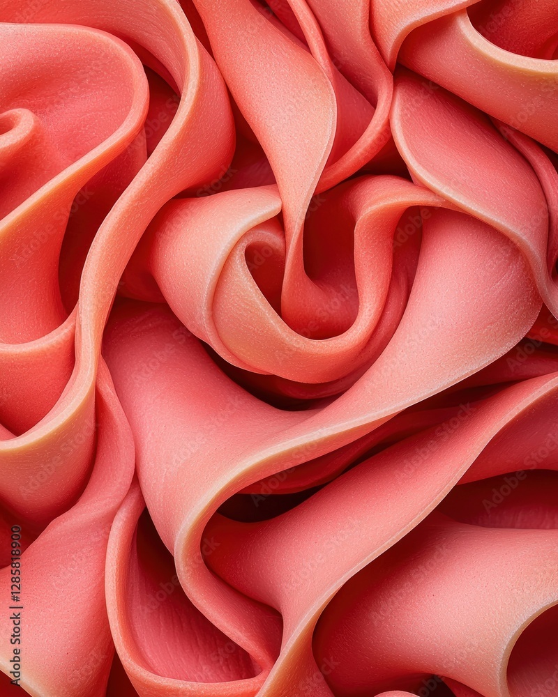 Aufkleber Delicate Swirls of Soft Pink Fabric Creating Abstract Texture