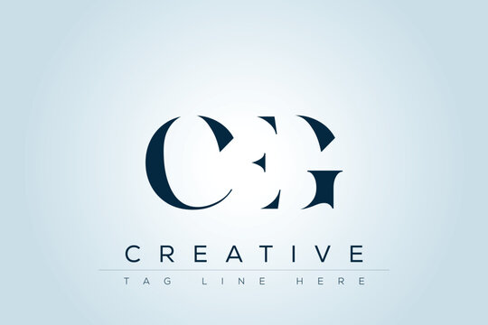 CEG abstract letter logo design. This logo is designed by three abstract letters. 