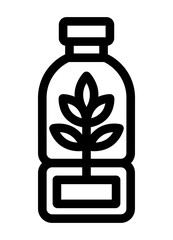 icon a bottle with a plant inside symbolizing organic products sustainability and eco-friendly packaging.