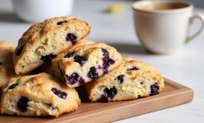 Freshly baked blueberry scones