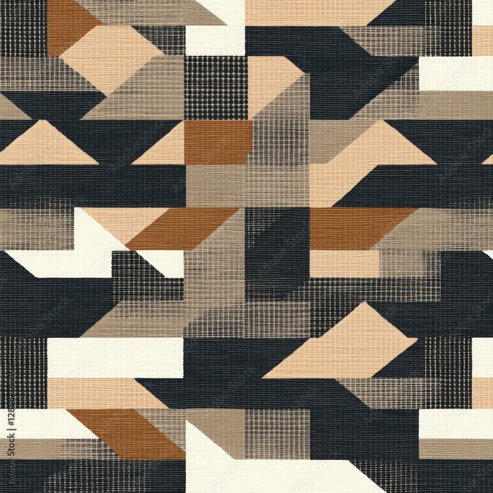 Poster modern geometric pattern with earthy tones for contemporary design