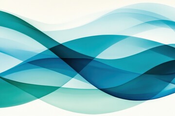 Fototapeta premium Abstract waves blending shades of blue green