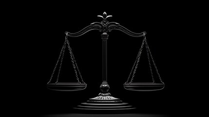 Scales of Justice: A Dramatic 3D Render in Shadow AI Generated