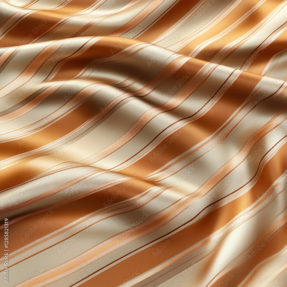 Poster elegant satin fabric with wavy stripes in soft golden tones
