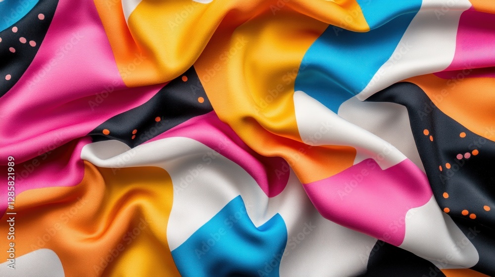 Leinwandbilder vibrant abstract fabric texture with playful colorful patterns