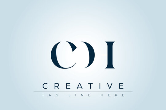 CDH abstract letter logo design. This logo is designed by three abstract letters. 