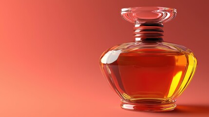 Elegant Glass Perfume Bottle on a Gradient Background