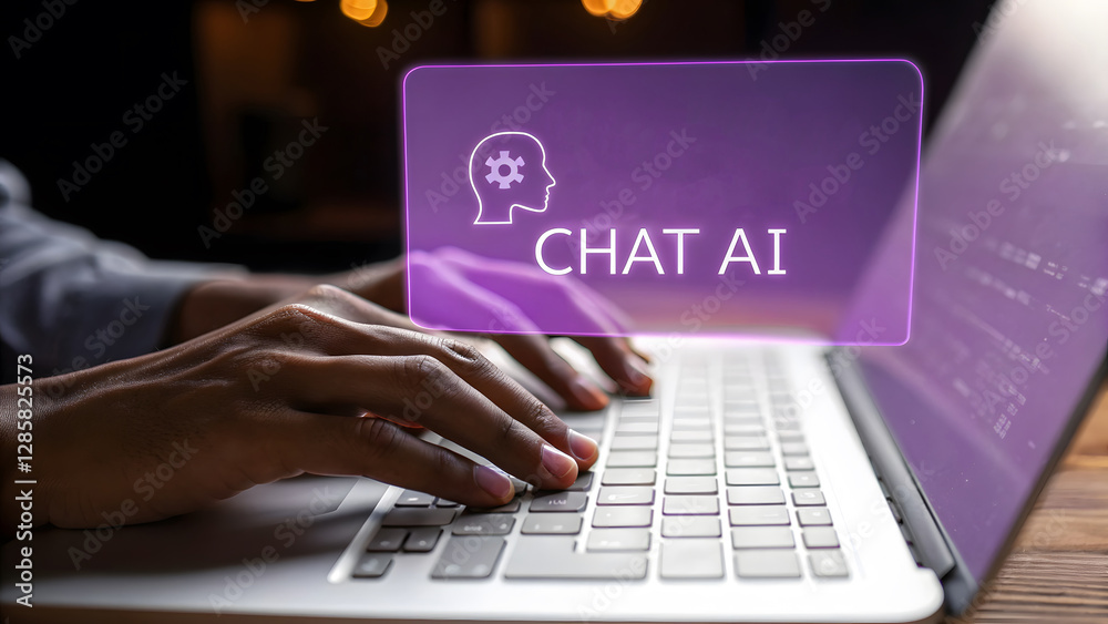 Aufkleber Explore the capabilities of a Chat Bot powered by Artificial Intelligence technology for seamless human interaction and efficient problem-solving in various applications.