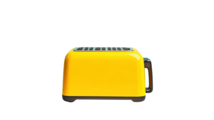 Bright yellow toaster sits on a clean white background showcasing its modern design and functionality for everyday use