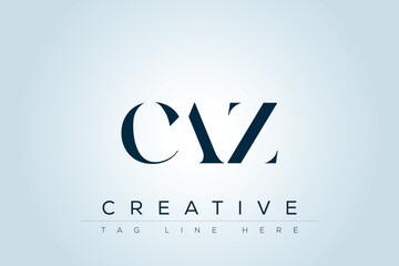 CAZ abstract letter logo design. This logo is designed by three abstract letters. 