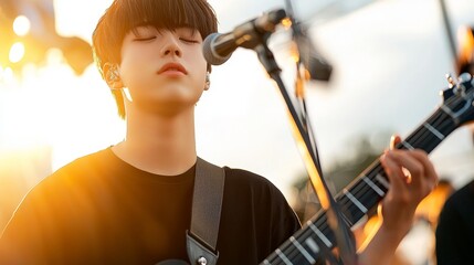 Raw Energy: Teen Band Rocking Out in a Garage-Style Concert with Indie Rock Vibes