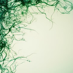 An abstract image featuring green, wispy lines against a light background, creating a sense of movement and organic texture.