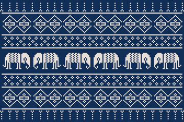 Knitting seamless patterns. Abstract geometric pattern design for wrapping paper, fabric pattern. Beautiful textile pattern for background or wallpaper. Decoration for Merry Christmas, Happy New Year.