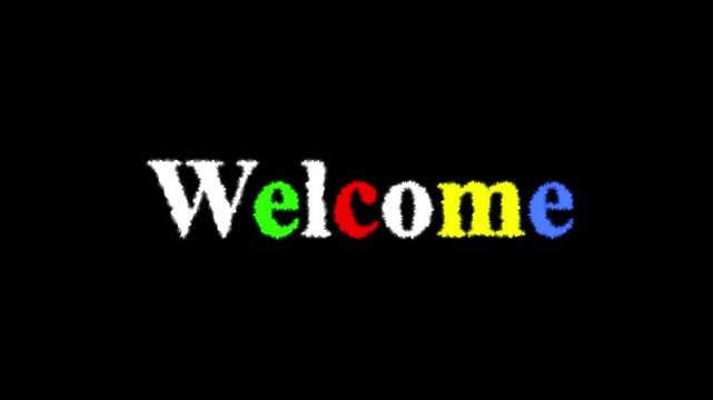 Welcome animated. welcome text effect glowing on black background. Welcome digital card suitable for celebration, wishes, event, message, holiday, festival or for social network.