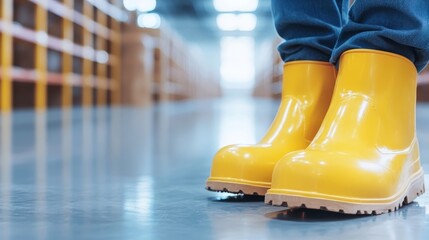 Fototapeta premium Ensuring Warehouse Safety on National Safety Day: Preventing Falling Objects with Proper Stacking Methods