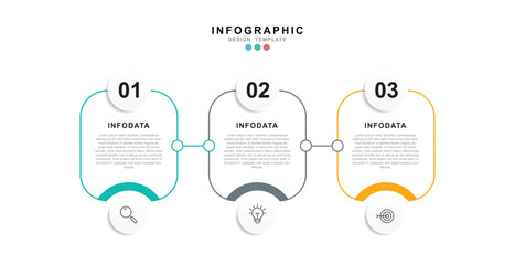Business vector infographic design template with icons and 3 options or steps.