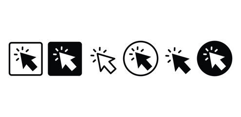 Fototapeta premium mouse cursor click icon symbol sign vector design black white color simple illustration sets