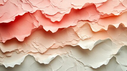 Fototapeta premium The Paper Layers Show Different Shades Of Pink And Peach
