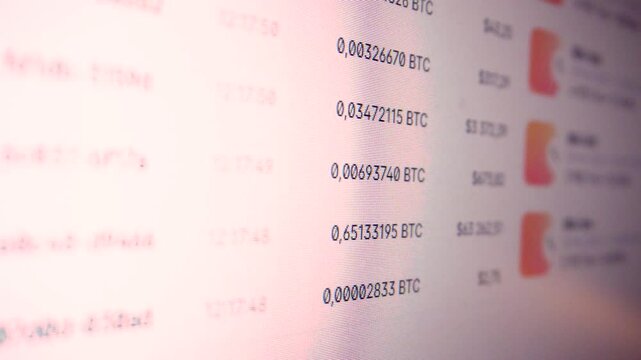 Graph of crypto currency online. Quotes of eth and btc at stock exchange. Market chart of ethereum or bitcoin price. View at the trading app on the screen of the laptop or pc. Bearish or bullish trend