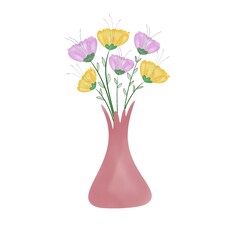 Flower vase, Colorful flowers, multi colored flowers, flower, blossom, flora