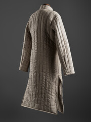 Historical fashion. Medieval knight cloth. Padded jacket gambeson.
