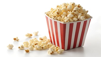 Classic Red Striped Popcorn Bucket Snack, popcorn, bucket, striped, red, snack, classic, movie, theater, crispy, buttery, treat, fun, delicious, casual, festive, crunchy, white, tasty, entertainment