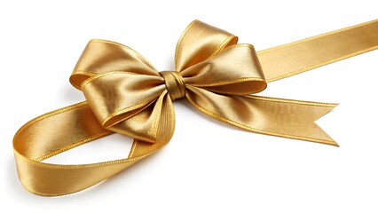 Fototapeta premium bow, Elegant Golden Bow for Gift Wrapping, golden, gift, wrapping, elegant, luxury, shiny, festive, decoration, ribbon, present, celebration, ornate, glamour, chic, holiday, sparkle, metallic