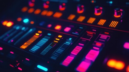 Synthwave Studio: Neon Mixer Console