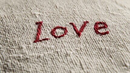 Playful childlike hand embroidered love design for creative craft projects