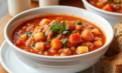 Delicious vegetarian soup bowl