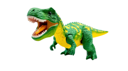 Colorful dinosaur toy with open mouth showcases playful design, ideal for imaginative play