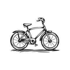 Bike doodle icon. hand drawn sketch in vector isolated background