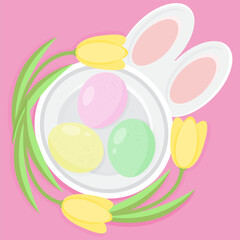 Happy Easter Spring Holiday Eggs Traditional Food