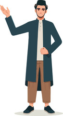 vector muslim say hello