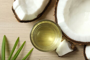 Bowl of coconut oil on table
