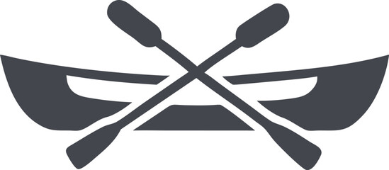High-Resolution Canoe Silhouette Vector Icon.