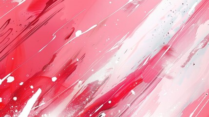 Abstract paint strokes, diagonal, red, white, and gray background