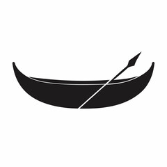 Minimalist Canoe Silhouette Vector – Clean & Elegant Design.