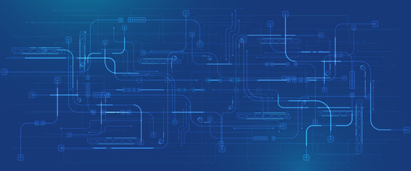 Fototapeta premium futuristic technology abstract background. Abstract futuristic curve digital line design.Modern futuristic design.Digital landscape pattern technology.Vector illustration.