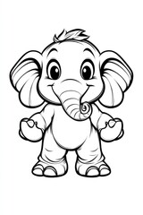 Fototapeta premium Playful cartoon elephant character children's illustration fun atmosphere whimsical style engaging viewpoint creative concept